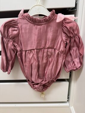 Bebe organic Girls' Shimmery Mauve Pink One-Piece Romper